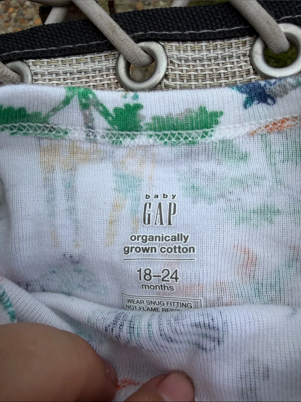 GAP White Kids Pajama Set with Multicolor Safari Animals
